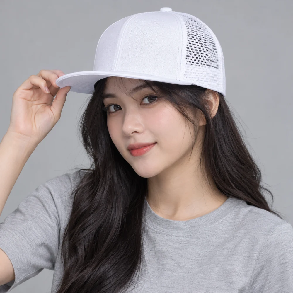 Mũ snapback hiphop lưới thoáng trắng kiểu thời trang