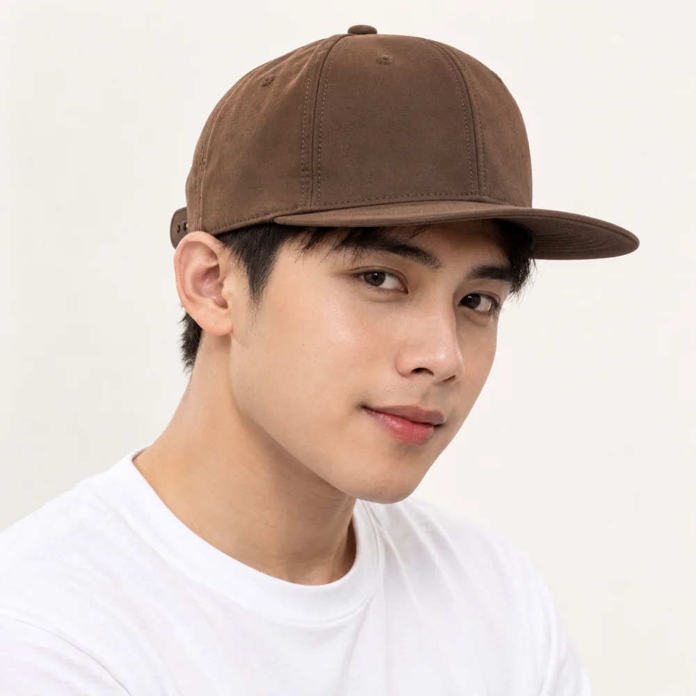 Mũ snapback hiphop microfiber nâu đất dùng ngoài trời