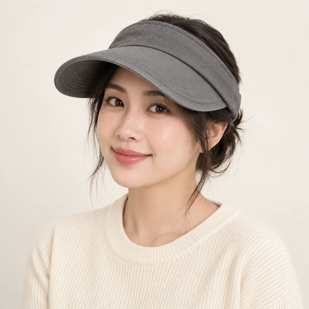 Mũ nửa đầu golf cotton xám phong cách vintage