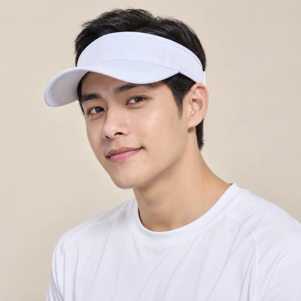 Mũ nửa đầu thể thao polyester trắng phong cách thể thao