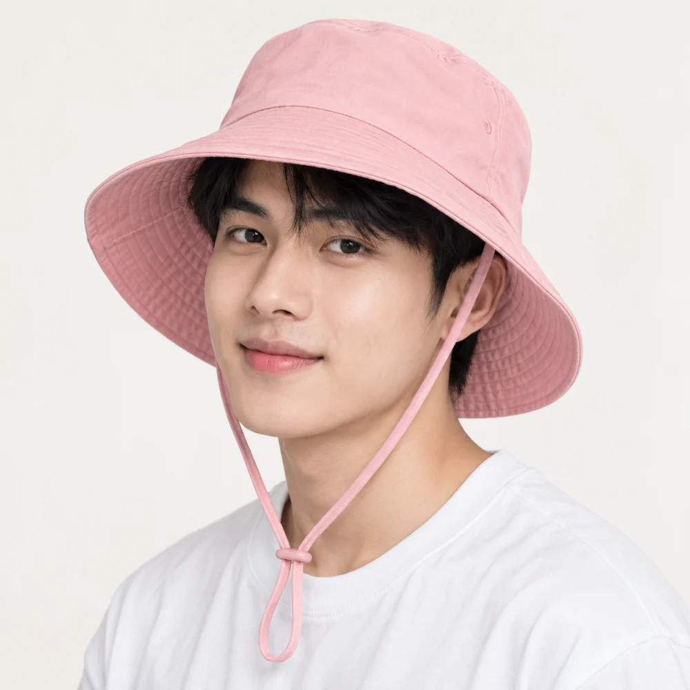 Mũ tai bèo trẻ em da mềm hồng pastel form sâu