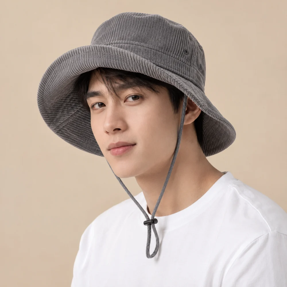 Mũ khác bandana nhung tăm xám form sâu