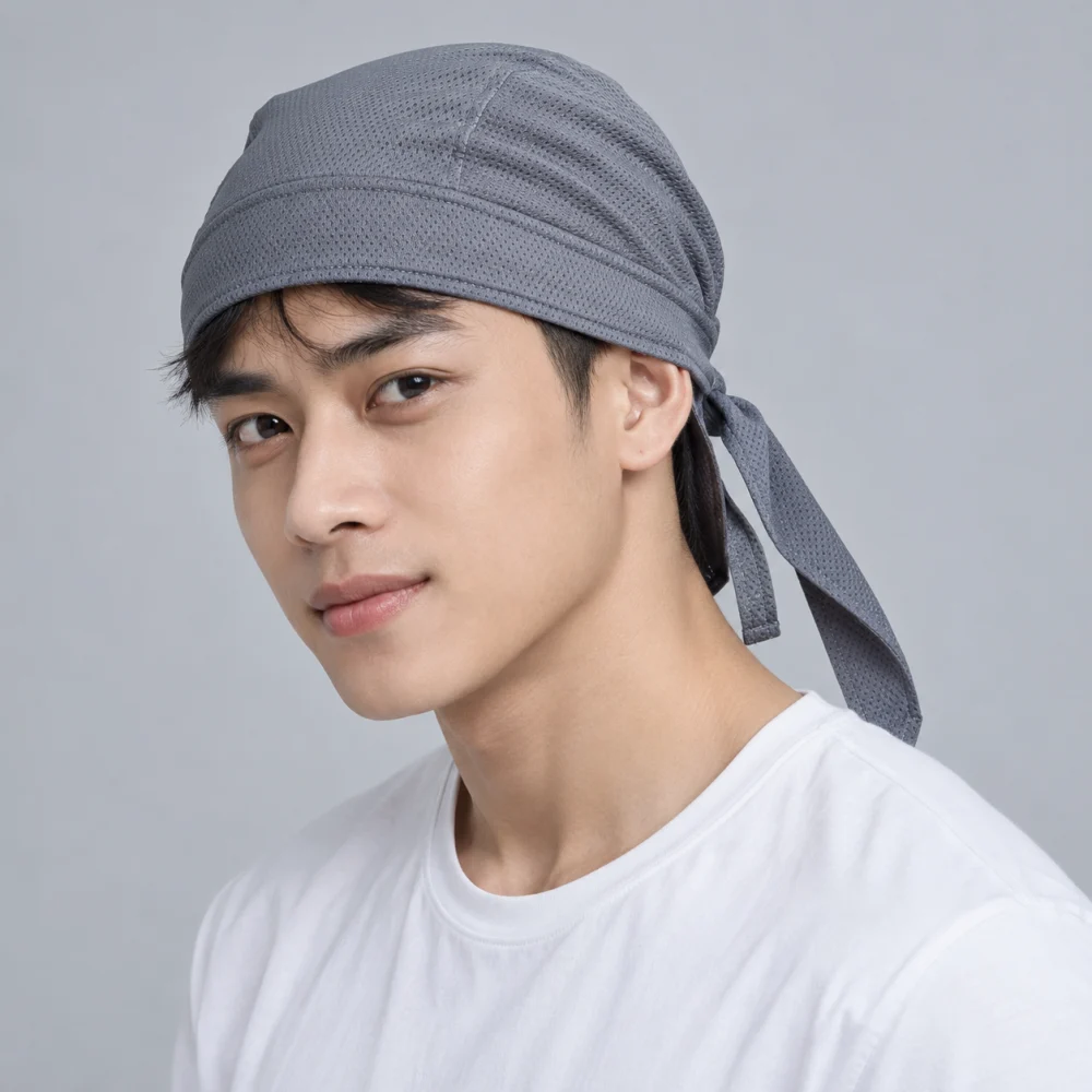 Mũ khác bandana polyester xám phong cách thể thao