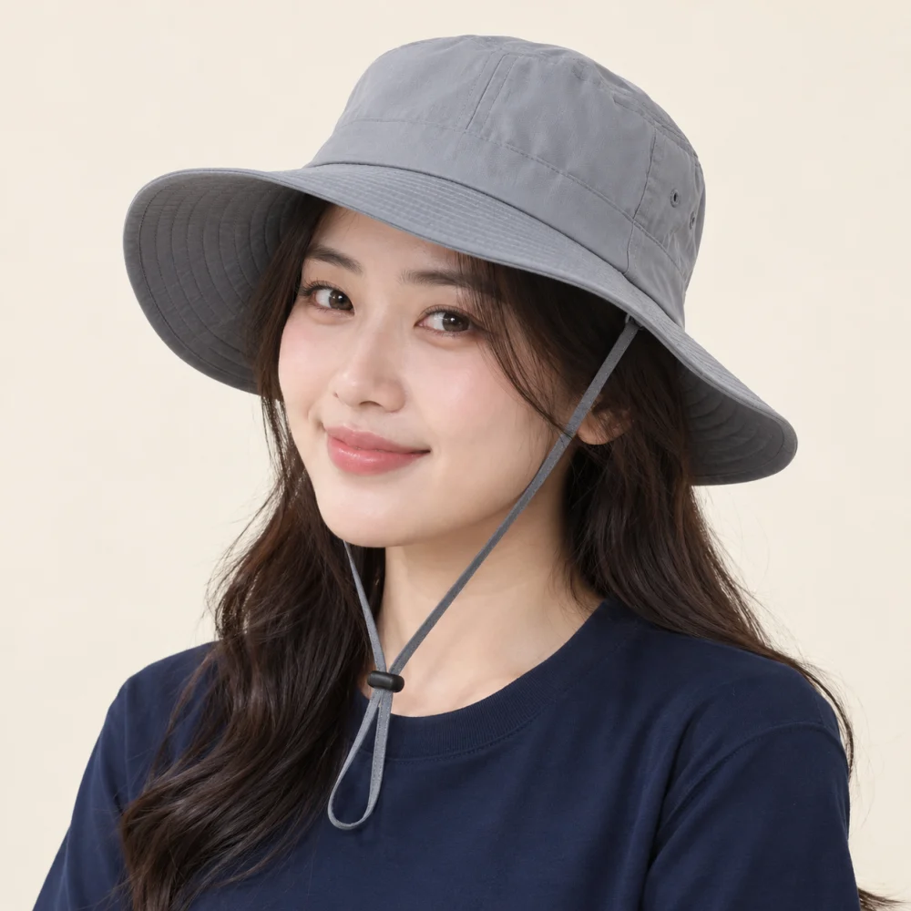 Mũ đồng phục học sinh / trẻ em da mềm xám dùng dã ngoại