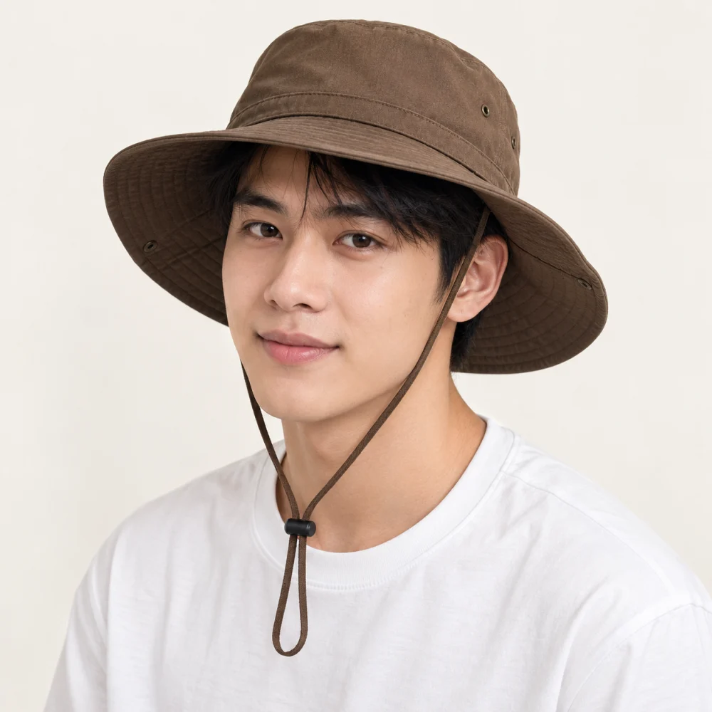Mũ đồng phục du lịch polyester nâu đất phong cách vintage