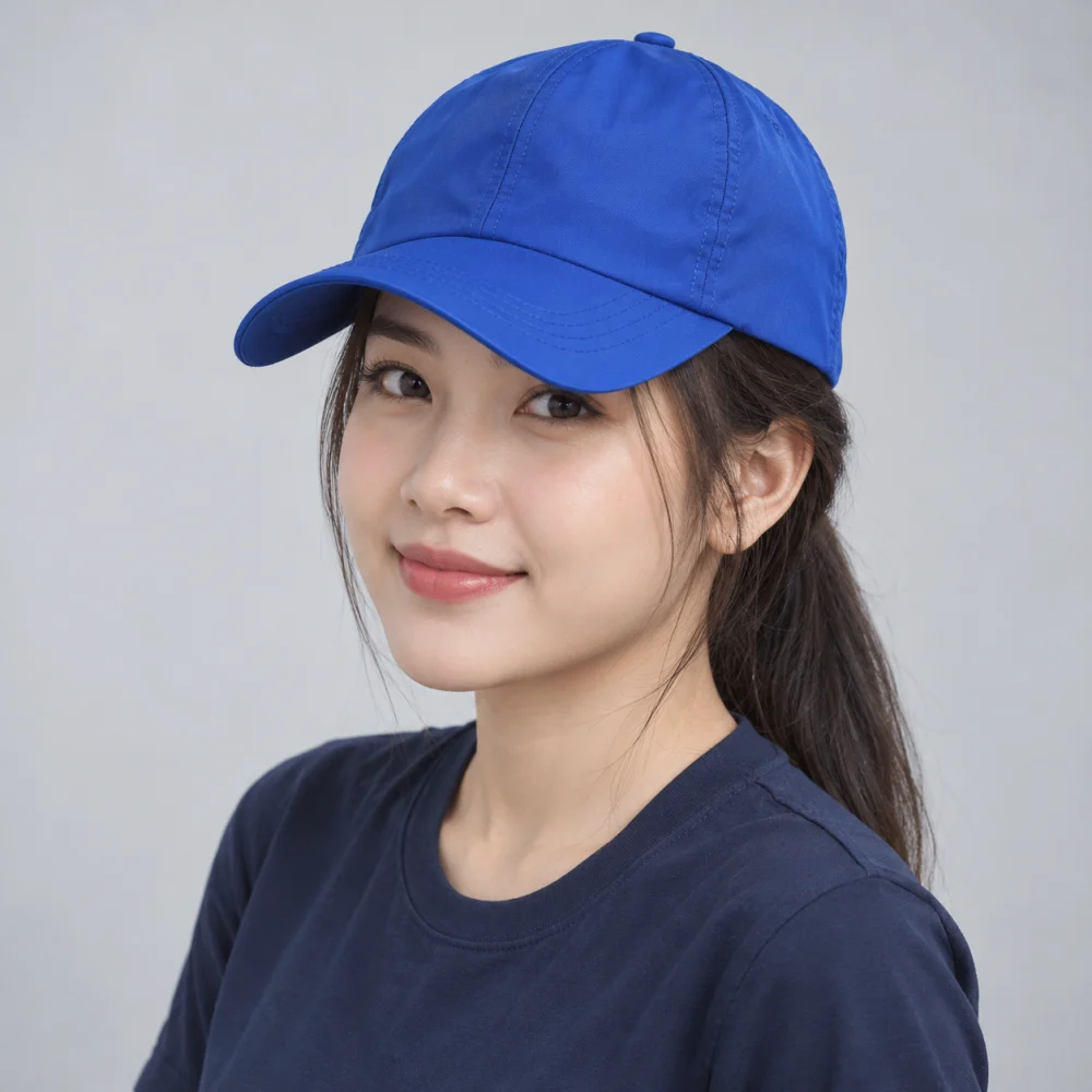 Mũ đồng phục sự kiện vải dù xanh dương form sâu