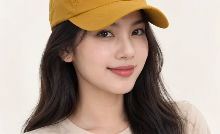 Mũ kết in / thêu logo vải dù vàng mustard phong cách thể thao