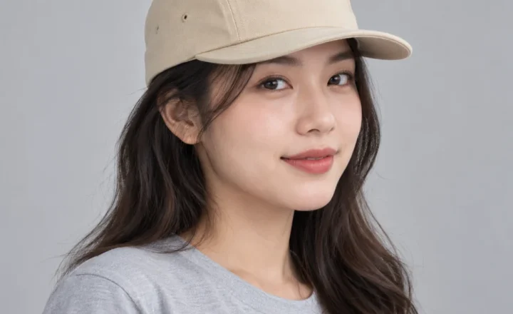 Mũ kết 5 panel cotton màu be phong cách cổ điển