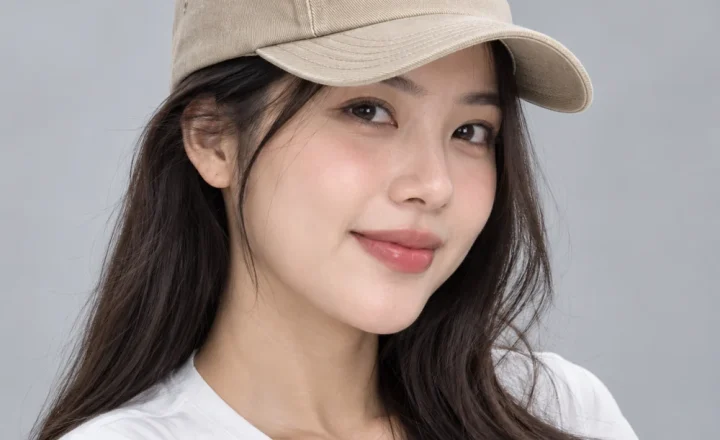 Mũ kết 5 panel jean màu be dùng ngoài trời
