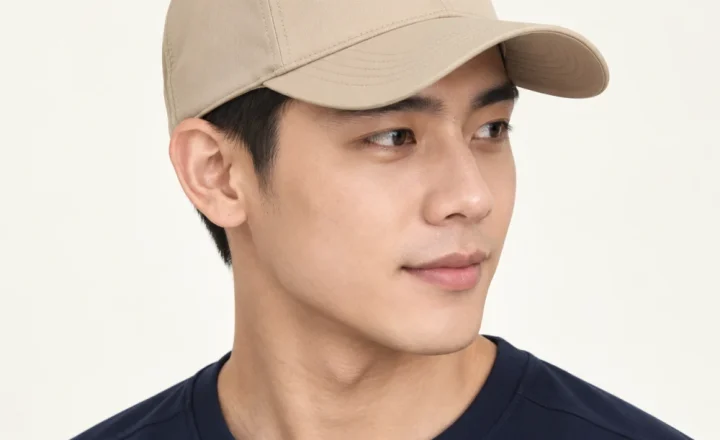 Mũ kết thể thao polyester màu be form ôm đầu