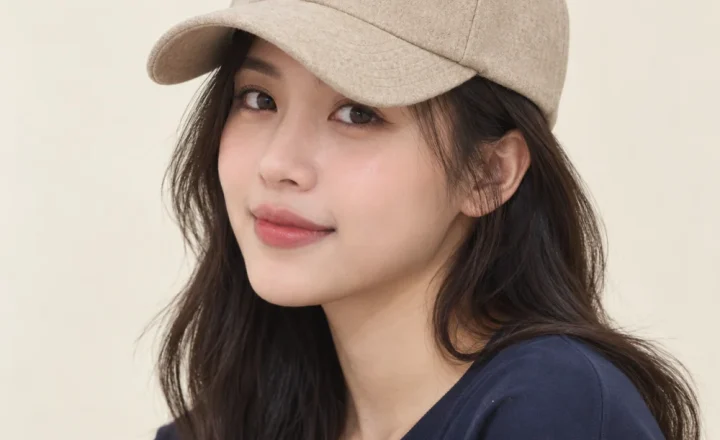 Mũ kết thể thao nỉ màu be phong cách vintage