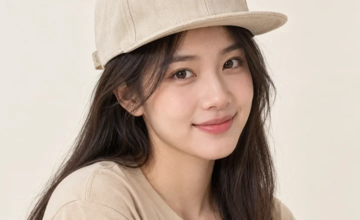 Mũ snapback trẻ em denim màu be phong cách vintage