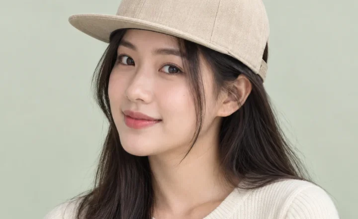 Mũ snapback vành phẳng jean màu be form ôm đầu