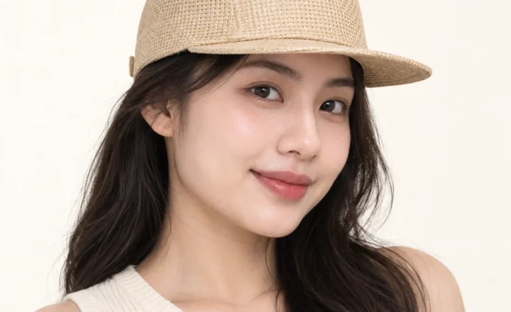 Mũ snapback 5 panel cói màu be dùng ngoài trời