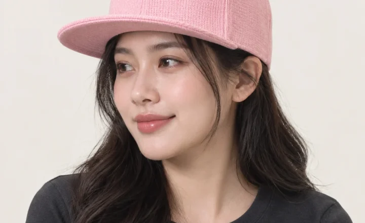 Mũ snapback trẻ em len mềm hồng pastel form sâu