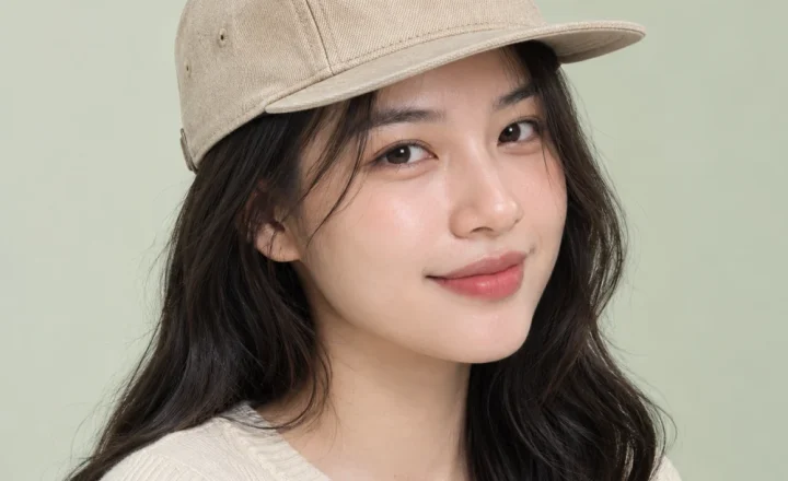 Mũ snapback 5 panel jean màu be phong cách vintage