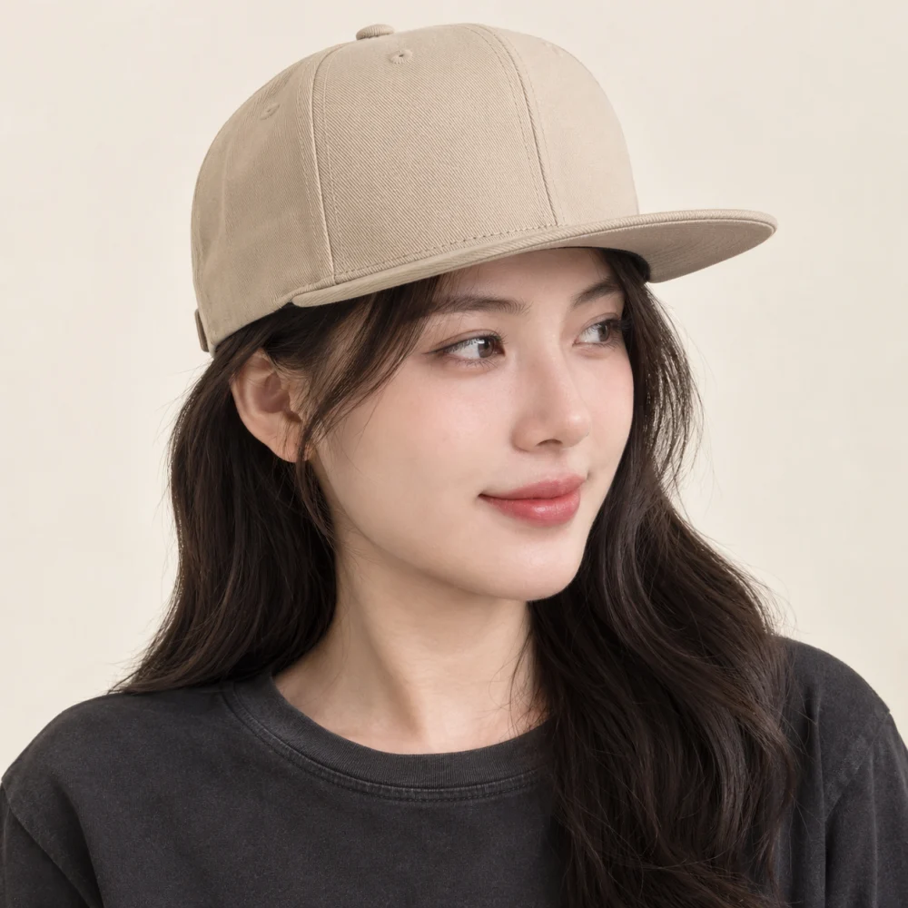 Mũ snapback hiphop cotton màu be phong cách thể thao