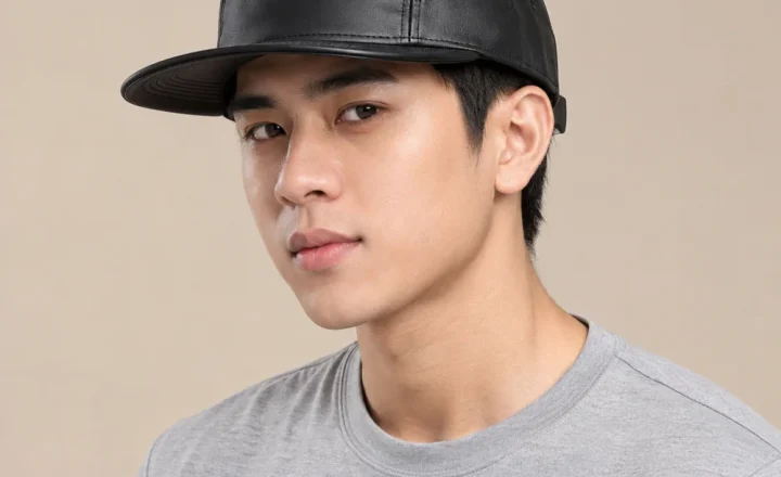 Mũ snapback 5 panel da mềm đen phong cách thể thao