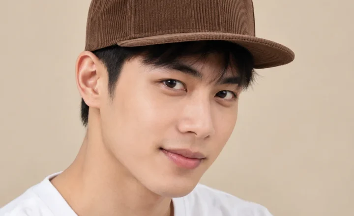 Mũ snapback trẻ em nhung tăm nâu đất form đứng