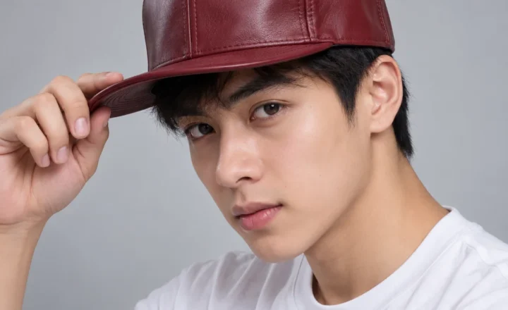 Mũ snapback hiphop da mềm đỏ đô kiểu thời trang