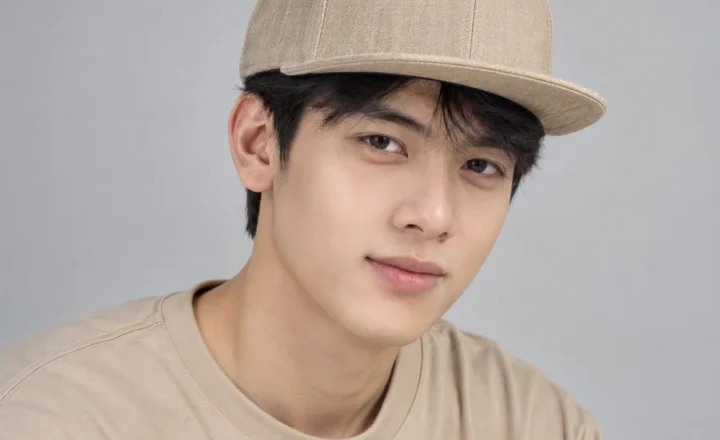 Mũ snapback vành phẳng jean màu be phong cách vintage