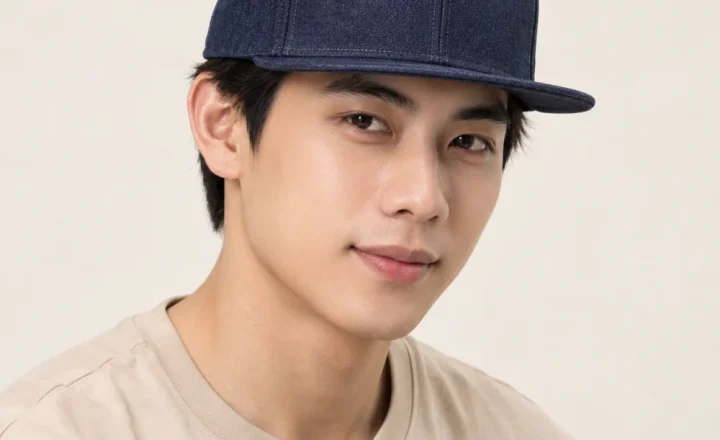 Mũ snapback vành phẳng denim xanh navy phong cách cổ điển