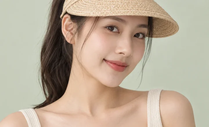 Mũ nửa đầu chạy bộ cói màu be phong cách cổ điển