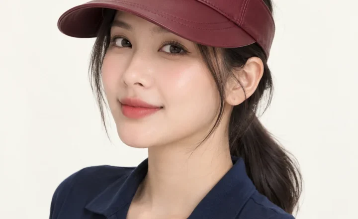 Mũ nửa đầu golf da mềm đỏ đô form đứng