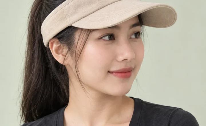 Mũ nửa đầu chạy bộ nỉ màu be phong cách vintage