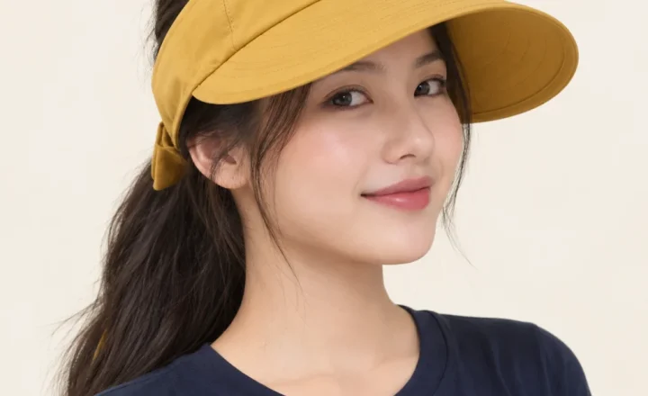 Mũ nửa đầu chống nắng da mềm vàng mustard dùng ngoài trời