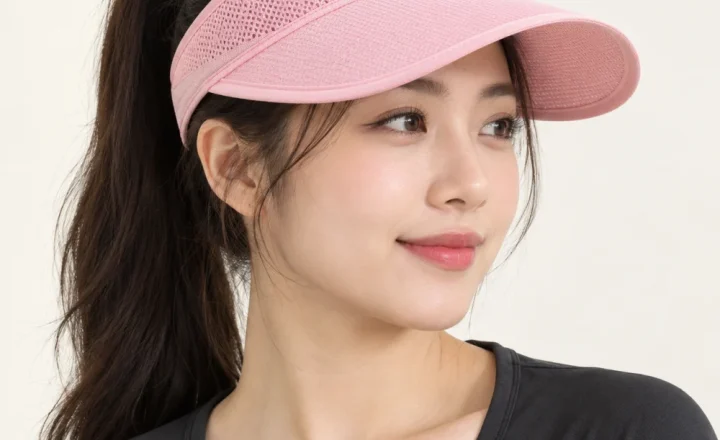 Mũ nửa đầu chống nắng lưới thoáng hồng pastel phong cách thể thao