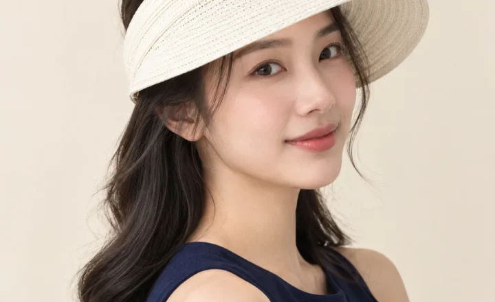 Mũ nửa đầu thời trang cói trắng phong cách cổ điển