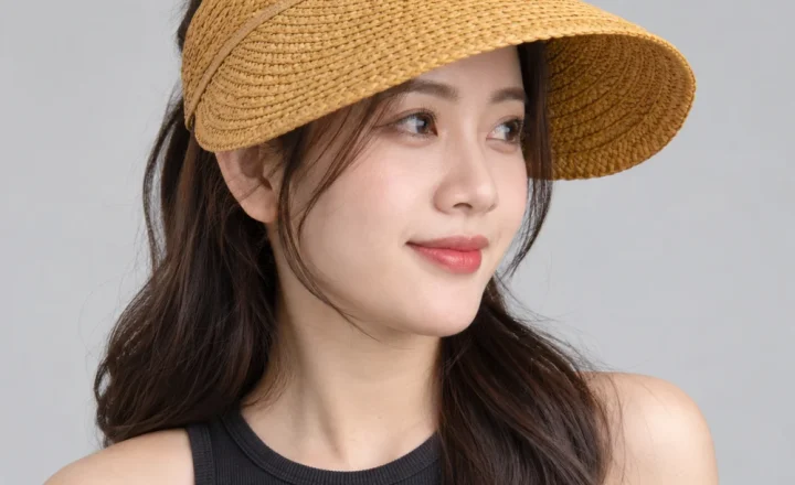Mũ nửa đầu chống nắng cói vàng mustard dùng ngoài trời