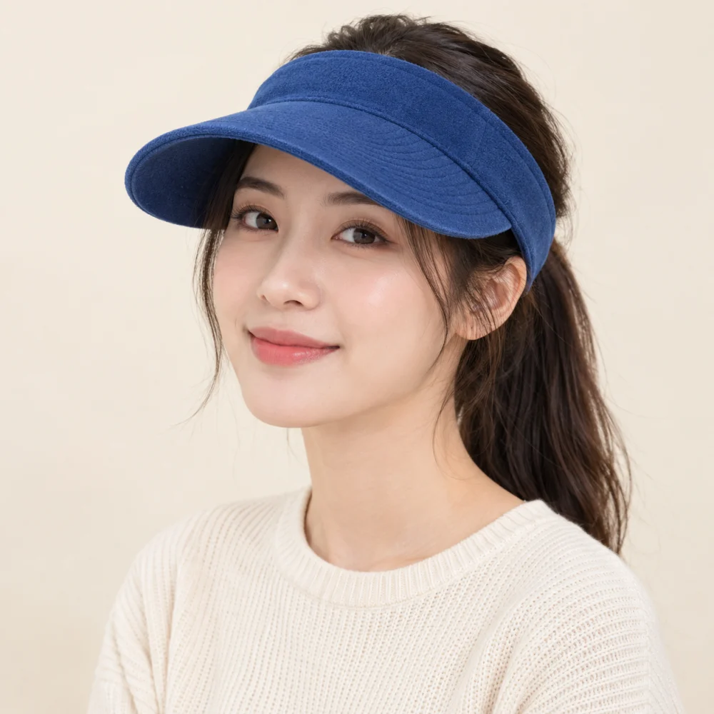 Mũ nửa đầu thể thao nỉ xanh dương dùng dã ngoại
