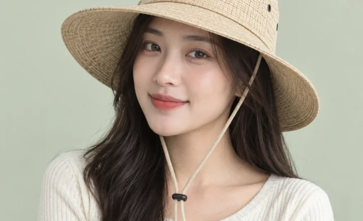 Mũ tai bèo đồng phục cói màu be form đứng