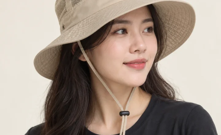 Mũ tai bèo đồng phục lưới thoáng màu be phong cách đường phố