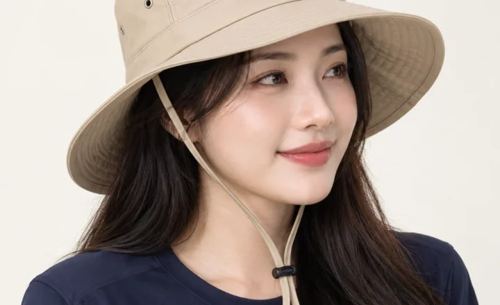 Mũ tai bèo đồng phục da mềm màu be phong cách thể thao