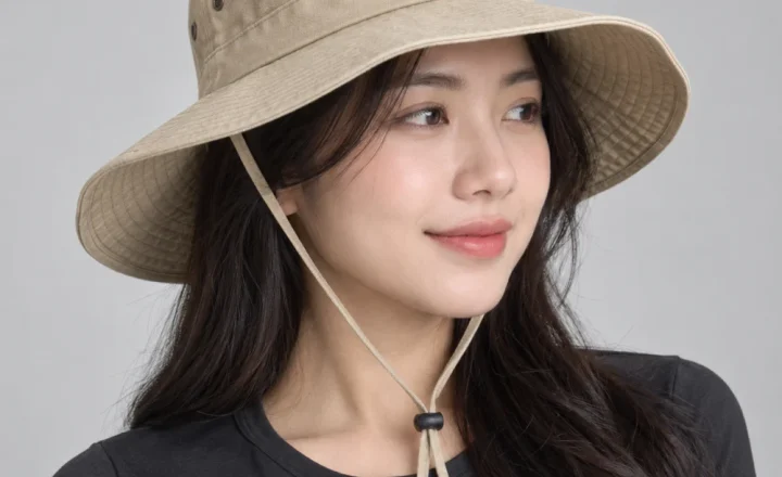 Mũ tai bèo du lịch canvas màu be kiểu thời trang