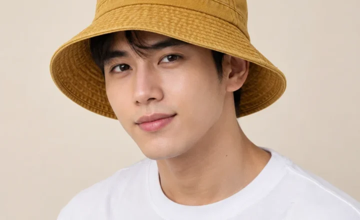 Mũ tai bèo thời trang denim vàng mustard form sâu