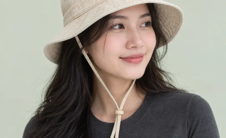 Mũ tai bèo trẻ em denim màu kem phong cách thể thao