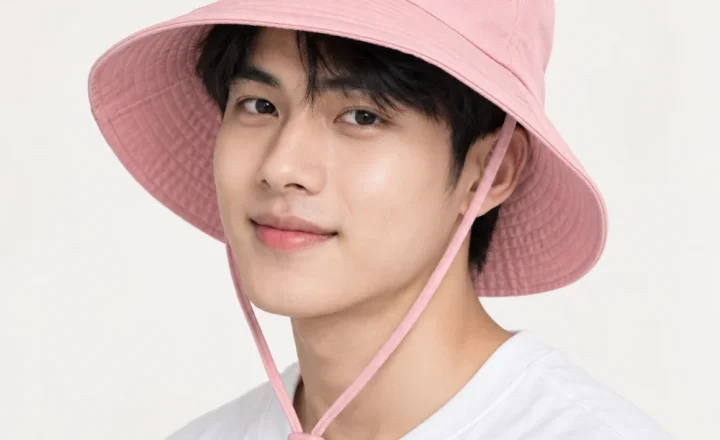 Mũ tai bèo trẻ em da mềm hồng pastel form sâu