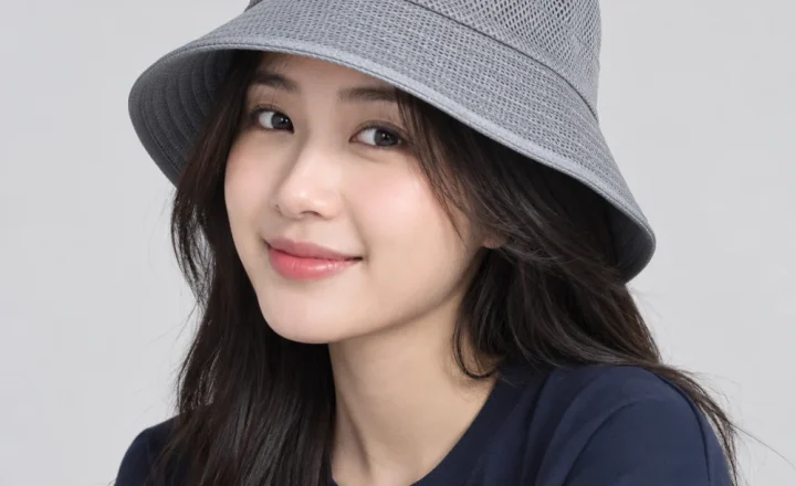 Mũ bucket trơn lưới thoáng xám kiểu thời trang
