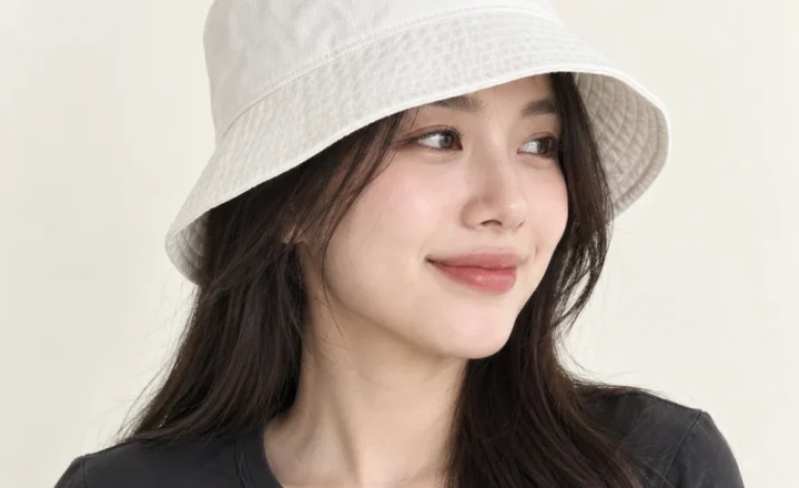 Mũ bucket trẻ em kaki trắng form sâu