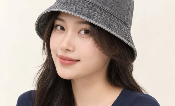 Mũ bucket hai mặt jean xám form ôm đầu