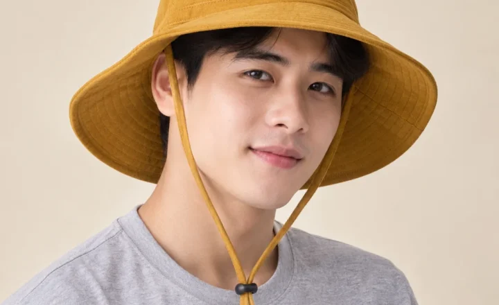 Mũ bucket vành rộng nỉ vàng mustard dùng dã ngoại