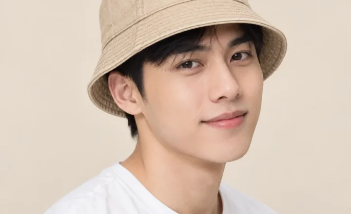 Mũ bucket trẻ em jean màu be form ôm đầu