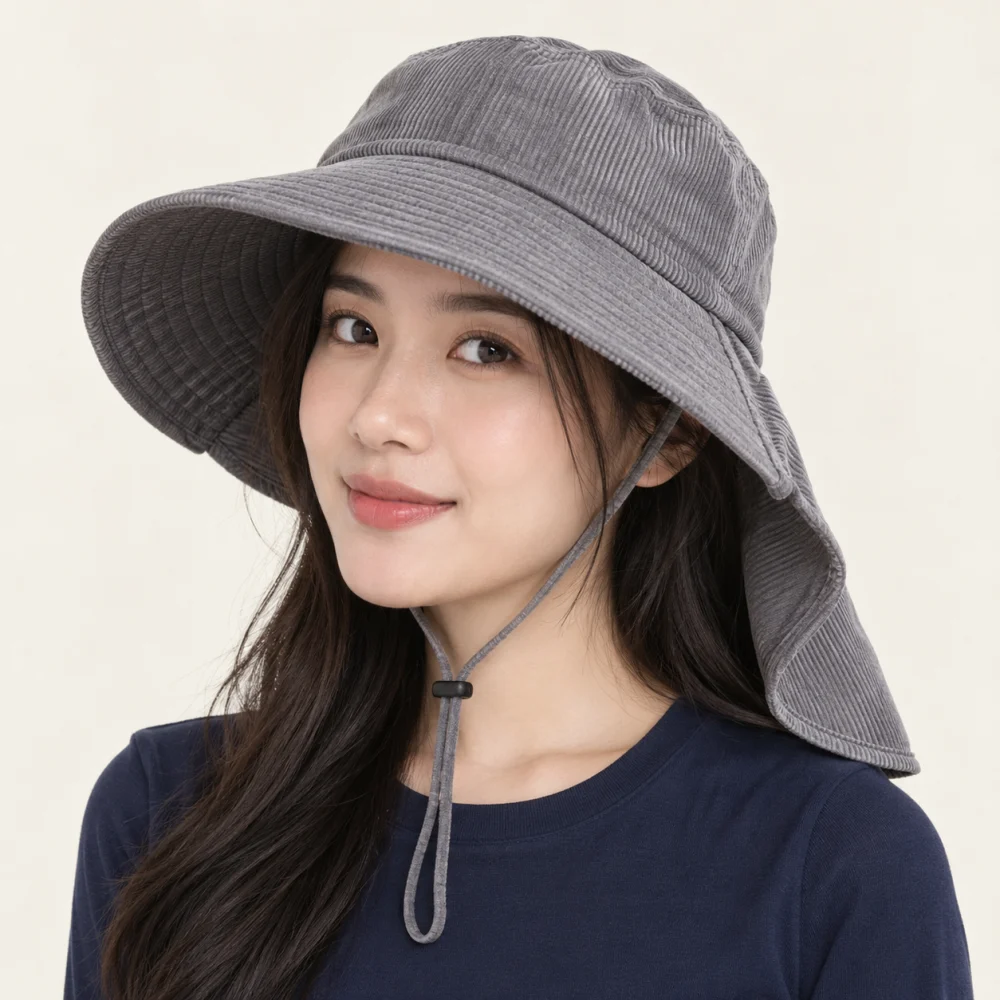 Mũ khác bandana nhung tăm xám dùng ngoài trời