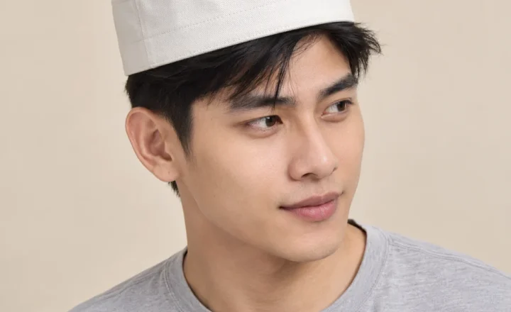 Mũ khác pillbox canvas trắng kiểu thời trang