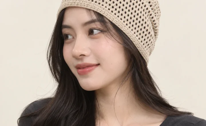 Mũ khác beanie lưới thoáng màu be form ôm đầu