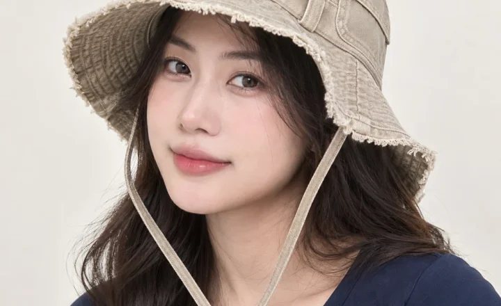 Mũ khác kiểu đặc biệt jean màu be phong cách đường phố